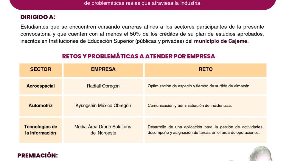 Convocatoria Jovenes Impulsando la Industria Cajeme 2025